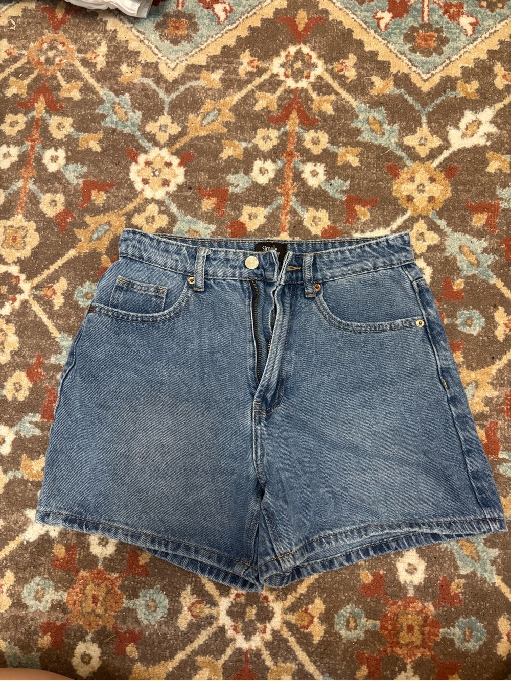 High-Rise Blue Denim Jean Shorts